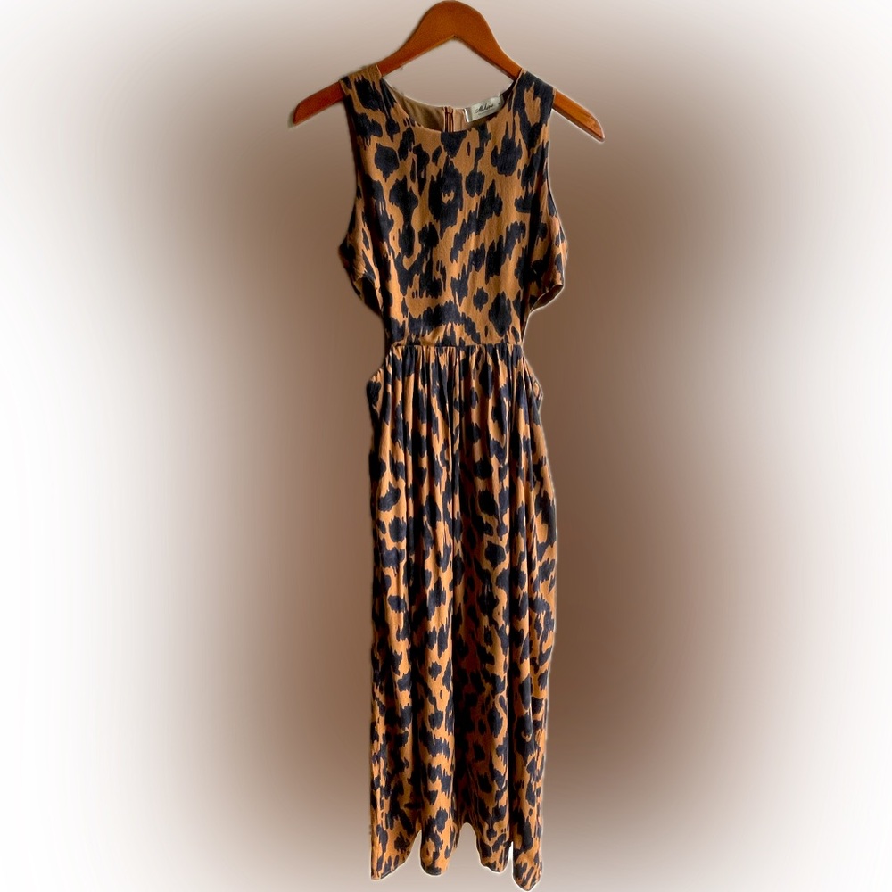 Animal print dress with open sides